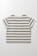 Animals Stripe Short Sleeve T-Shirt Cream (2)