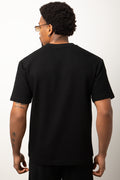 Rib Short Sleeve T-Shirt Black (2)