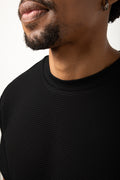 Rib Short Sleeve T-Shirt Black (3)