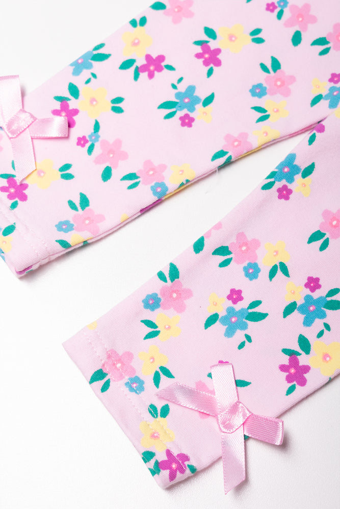 Leggings & Top Set White & Pink (2)