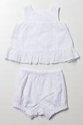 Anglaise Shorts Set White