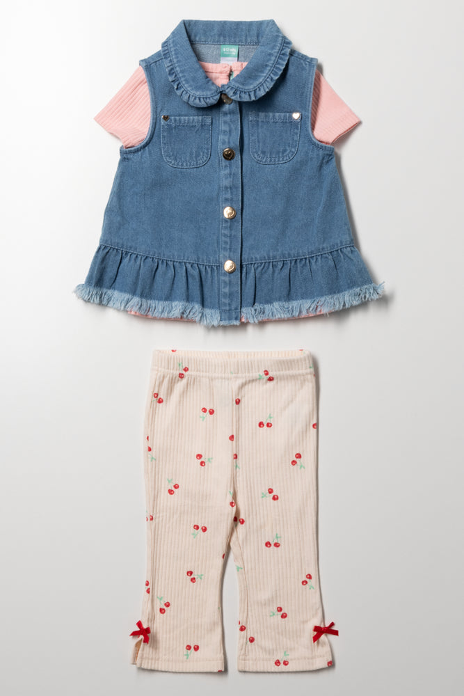 3 Piece Set Pink And Blue