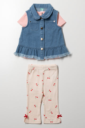 3 Piece Set Pink And Blue