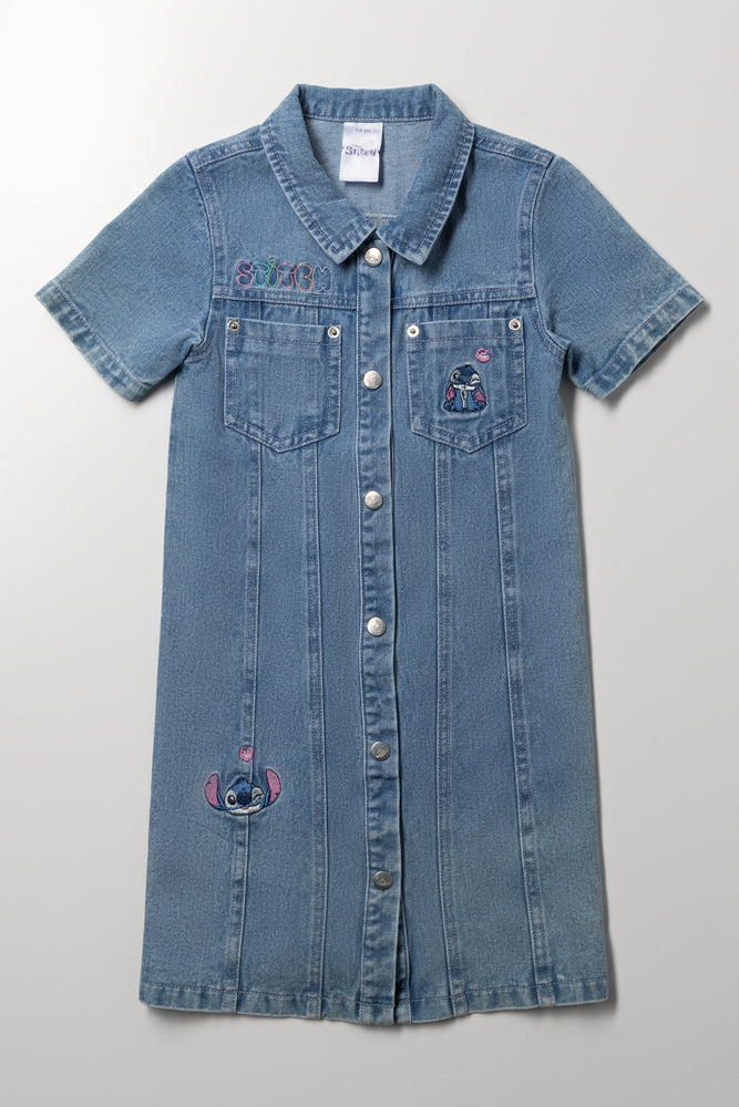 Lilo And Stitch Utility Denim Dress Blue | Dresses & Jumpsuits