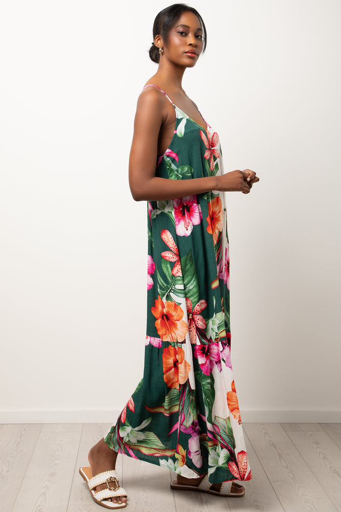 Floral Strappy Maxi Dress Multicolour (1)