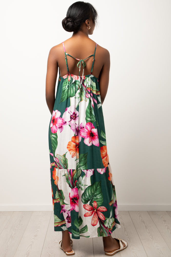 Floral Strappy Maxi Dress Multicolour (2)