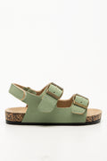 Double Buckle Sandals Green (1)