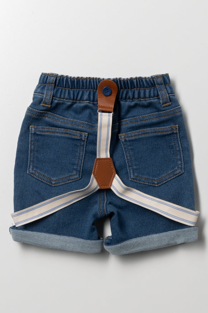 Braces Denim Shorts Blue (2)