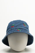 Cherry Denim Bucket Hat Blue