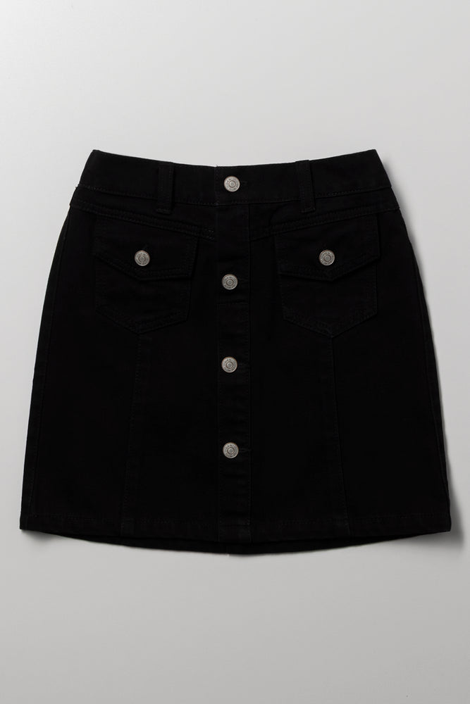 Button Down Denim Skirt Black | Bottoms & Jeans | Ackermans