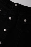 Button Down Denim Skirt Black (1)