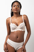 3 Pack Micro Sheen Lace Trim Brazilian Panties Natural