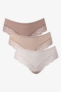 3 Pack Micro Sheen Lace Trim Brazilian Panties Natural (1)