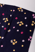 Floral Print Leggings Navy (1)
