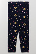 Floral Print Leggings Navy (2)