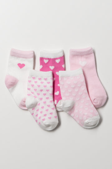 5 Pack Socks Pink
