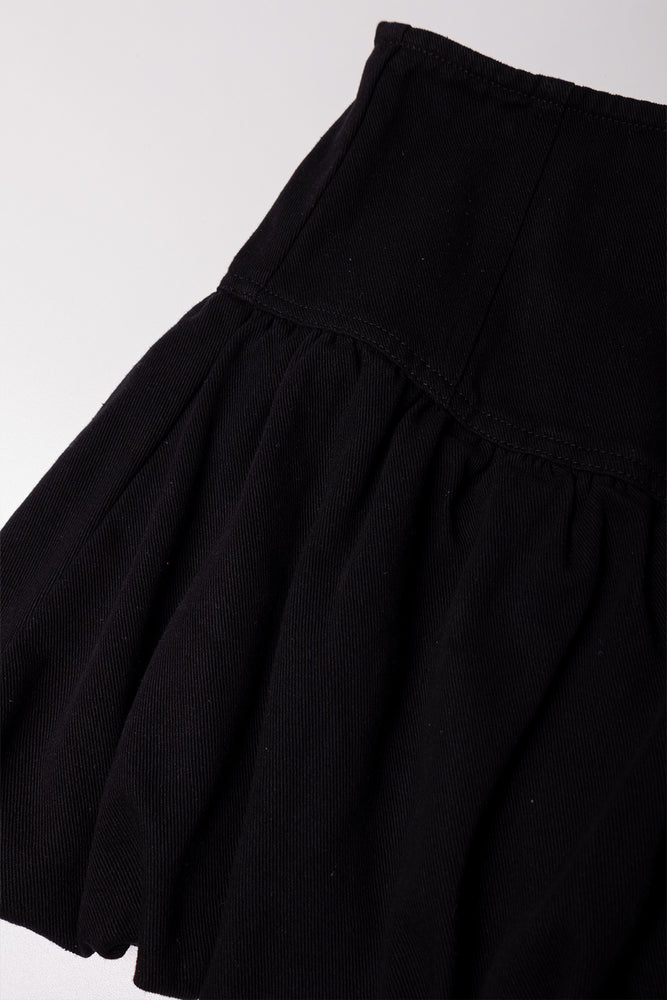 Denim Bubble Skirt Black