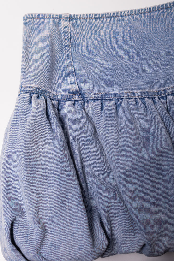 Denim Bubble Skirt Blue