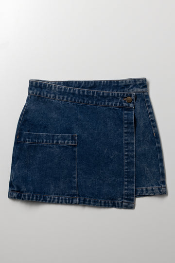 Denim Skorts Dark Blue