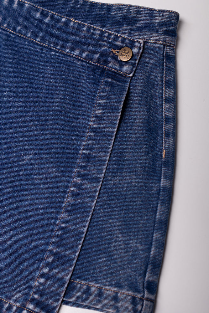 Denim Skorts Dark Blue (1)