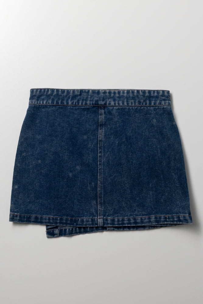 Denim Skorts Dark Blue (2)