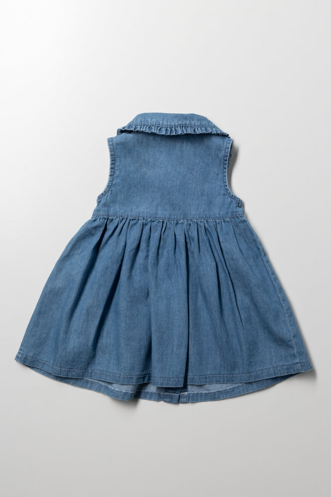 Denim Dress With Collar Blue | Dresses & Dungarees