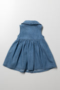 Denim Dress With Collar Blue (2)