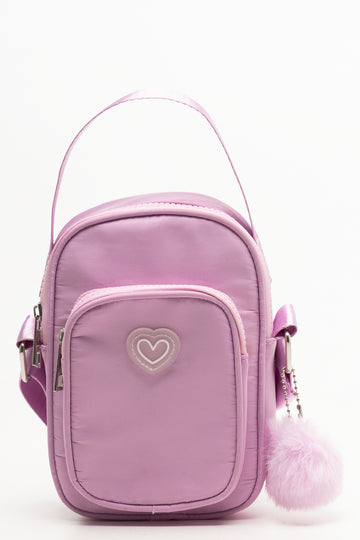 Sling Bag with Pom Pom Pink