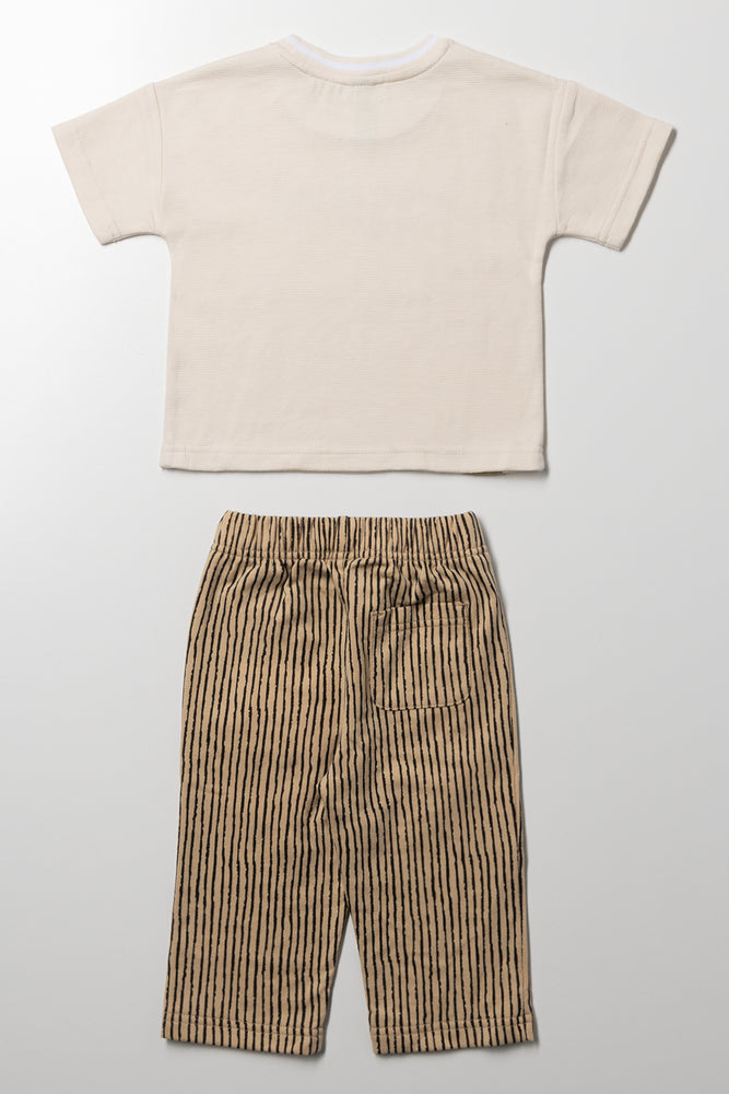 T-Shirt And Pants Set Natural (4)