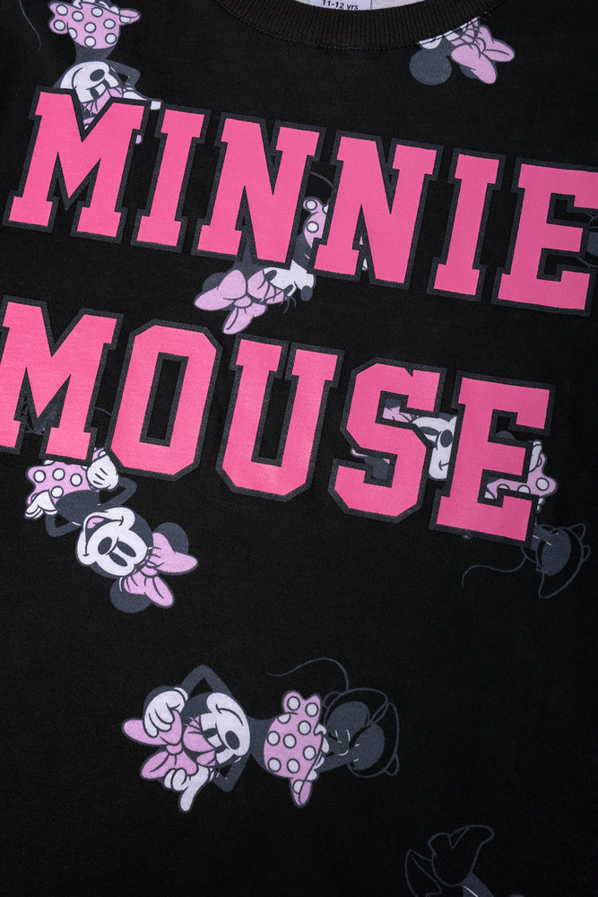 Minnie Mouse Shorts Pyjama Set Black
