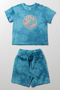 Tie Dye Shorts And T-Shirt Set Turquoise