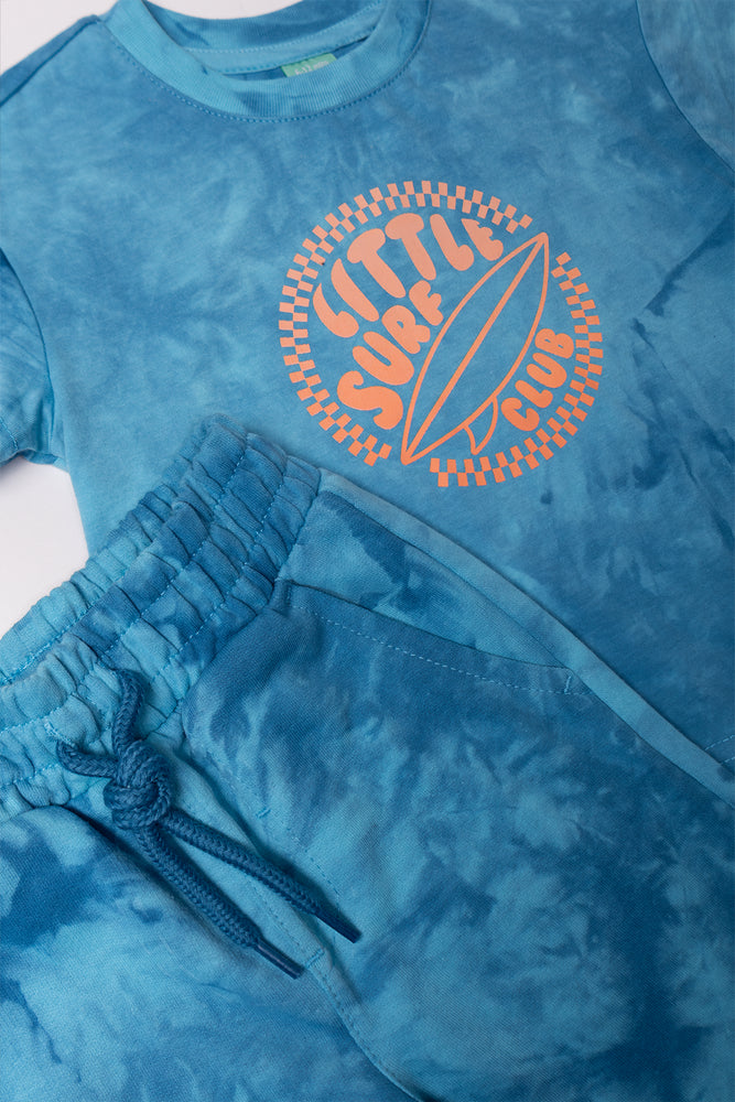 Tie Dye Shorts And T-Shirt Set Turquoise