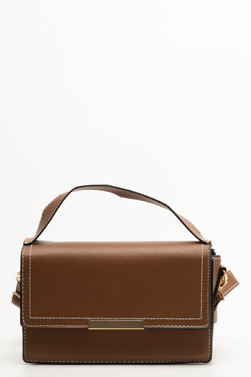 Top Handle Messenger Bag Tan
