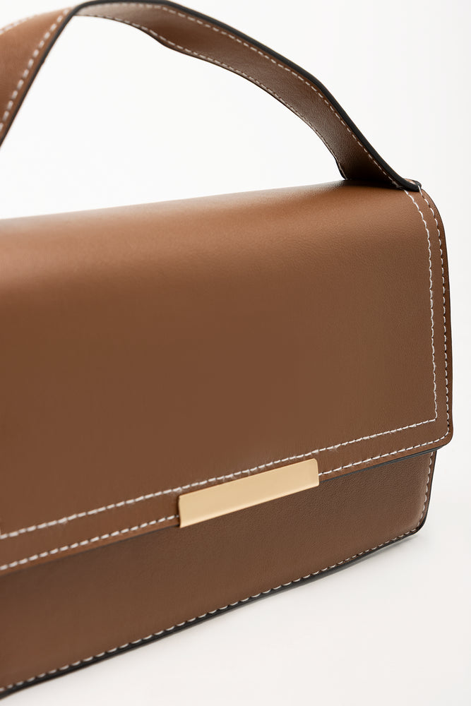 Top Handle Messenger Bag Tan (3)