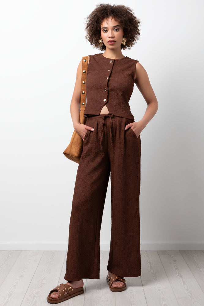 Bubble Knit Pants Brown