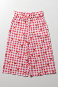 Gingham Wide Leg Pants Red And White