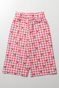 Gingham Wide Leg Pants Red And White (2)