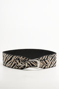 Zebra Print Waist Belt Cream