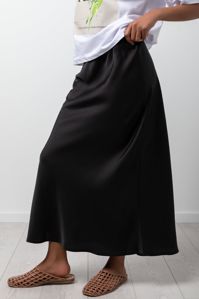 Satin Skirt Black