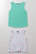 2 Pack Vests Green And White