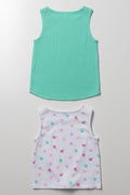 2 Pack Vests Green And White (2)