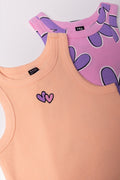2 Pack Rib Vests Pink And Peach (1)