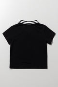 Textured Zip Golfer Black (2)