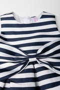 Stripe Bow Dress Navy And White (1)