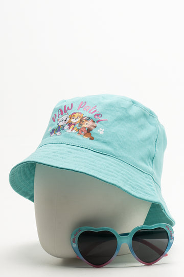 Paw Patrol Bucket Hat And Sunglasses Set Turquoise