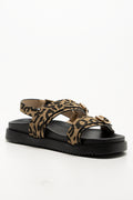 Animal Ankle Strap Sandals Brown (1)