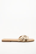 Puffy Linked Mule Sandals Gold (1)