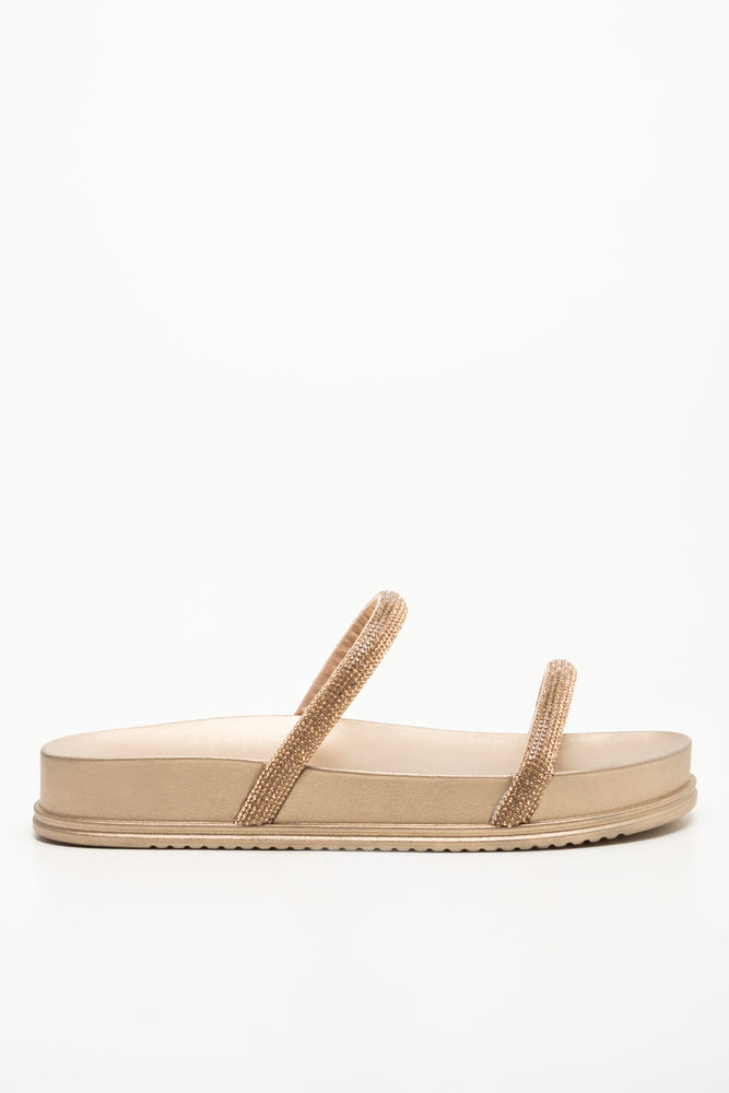 Diamante Sandals Rose Gold