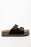Rope Trim Sandals Black (1)