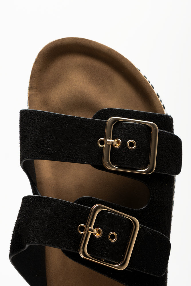 Rope Trim Sandals Black (4)